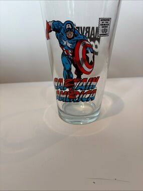 Marvel Captain America Glass - Blue, Red, White